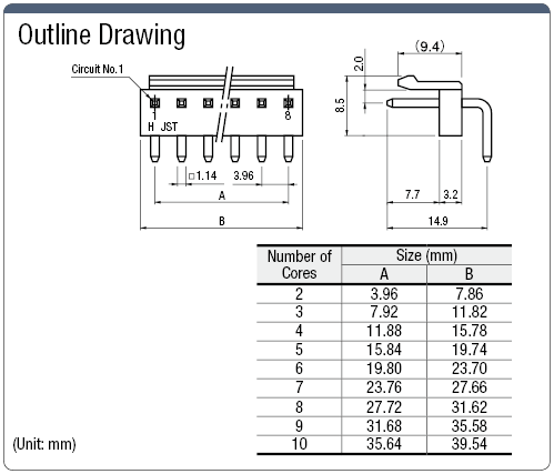 VH Connector Pin Header (Horizontal Mounting):Related Image