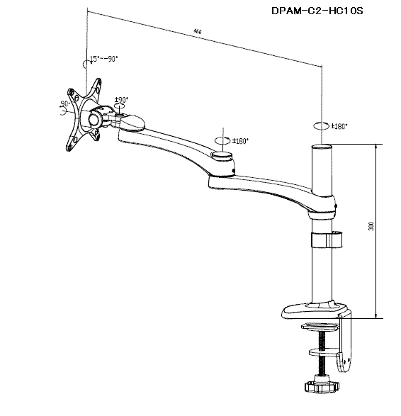 Horizontal Movable Arm (Desktop / Wall / Aluminum Extrusion): Related Image