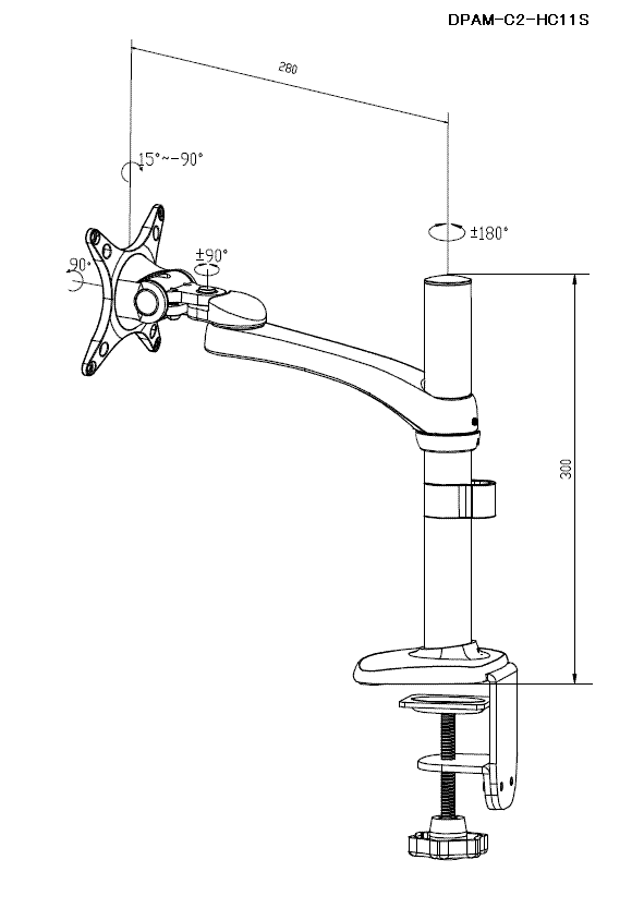 Horizontal Movable Arm (Desktop / Wall / Aluminum Extrusion): Related Image