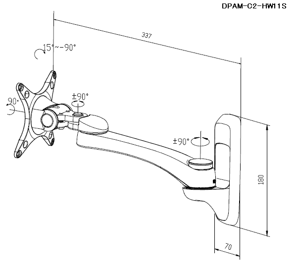Horizontal Movable Arm (Desktop / Wall / Aluminum Extrusion): Related Image