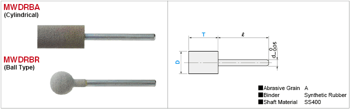 Rubber Grinding Stone with Shaft - Daiwa Rabin for Deburring:Related Image