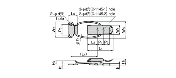 C-1145-1 dimensional drawing